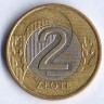 Монета 2 злотых. 2016 год, Польша.