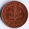 Монета 2 пфеннига. 1975(G) год, ФРГ.