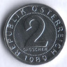 Монета 2 гроша. 1989 год, Австрия.