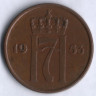 Монета 5 эре. 1953 год, Норвегия.