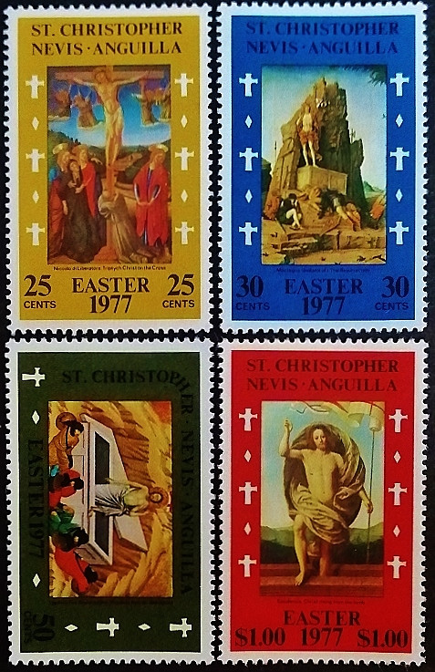 Набор марок (4 шт.). "Пасха". 1977 год, Сент-Кристофер - Невис - Ангилья.