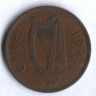 Монета 1 пенни. 1941 год, Ирландия.