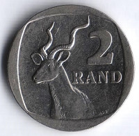 Монета 2 ранда. 2000 год, ЮАР. UMZANSTI AFRIKA.