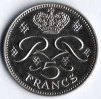Монета 5 франков. 1971 год, Монако.