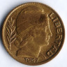 Монета 20 сентаво. 1947 год, Аргентина.