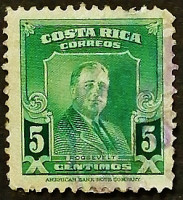 Почтовая марка. "Франклин Делано Рузвельт". 1947 год, Коста-Рика.