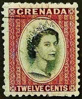 Почтовая марка. "Королева Елизавета II". 1953 год, Гренада.