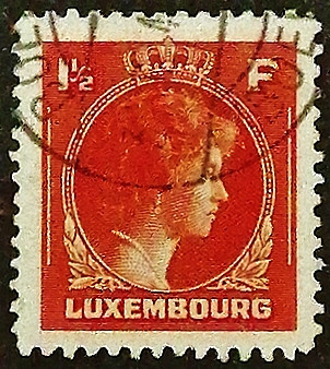 Почтовая марка. "Великая герцогиня Шарлотта". 1946 год, Люксембург.