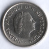 Монета 25 центов. 1977 год, Нидерланды.