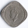 Монета 1/2 анны. 1946 год, Британская Индия.
