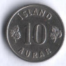 Монета 10 эйре. 1958 год, Исландия.