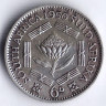 Монета 6 пенсов. 1950 год, Южная Африка.