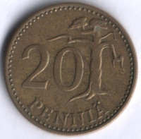 20 пенни. 1972 год, Финляндия.