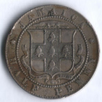 Монета 1/2 пенни. 1910 год, Ямайка.