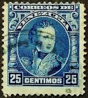 Почтовая марка (25 c.). "Антонио Хосе де Сукре". 1904 год, Венесуэла.