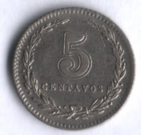Монета 5 сентаво. 1939 год, Аргентина.