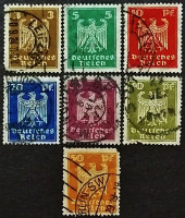 Набор почтовых марок (7 шт.). "Стандарт: Новый императорский орел". 1924 год, Германский Рейх. 