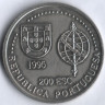 Монета 200 эскудо. 1995 год, Португалия. Открытие Австралии.