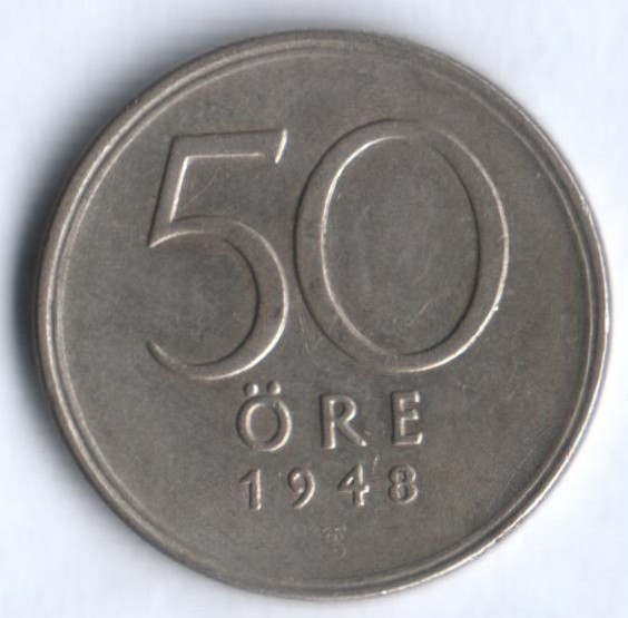 50 эре. 1948(TS) год, Швеция.