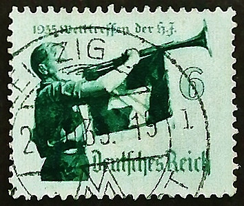 Почтовая марка. "Всемирный слет “Гитлерюгенд”". 1935 год, Германский Рейх.