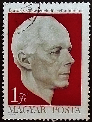 Почтовая марка. "90 лет со дня рождения Белы Бартока". 1971 год, Венгрия.