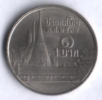Монета 1 бат. 1991 год, Таиланд.