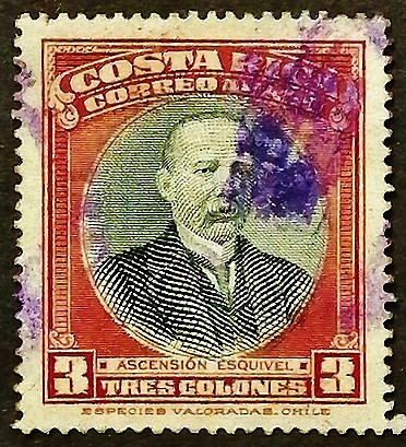 Почтовая марка. "Президент Аскенсион Эскивель Ибарра". 1947 год, Коста-Рика.