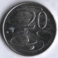 Монета 20 центов. 2013 год, Австралия.