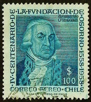 Почтовая марка. "Амбросио О'Хиггинс". 1958 год, Чили.