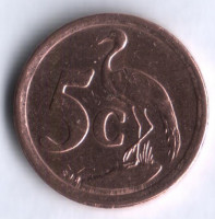 5 центов. 1995 год, ЮАР.
