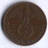 Монета 2 рейхспфеннига. 1939 год (D), Третий Рейх.