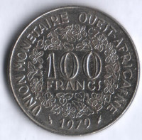 Монета 100 франков. 1979 год, Западно-Африканские Штаты.