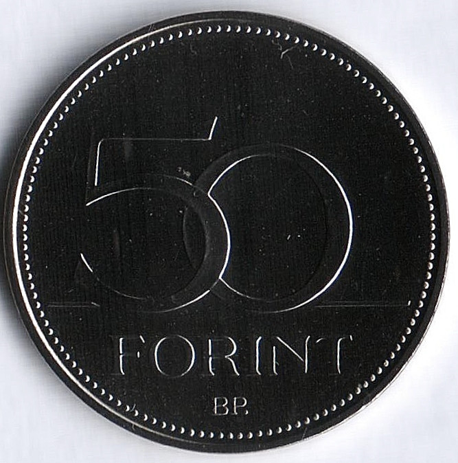 Монета 50 форинтов. 1995 год, Венгрия. BU.