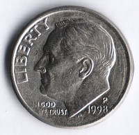 Монета 10 центов. 1998(P) год, США.