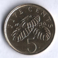 5 центов. 2001 год, Сингапур.