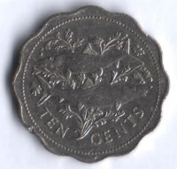Монета 10 центов. 2000 год, Багамские острова.