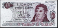 Бона 10 песо. 1973-1976 годы, Аргентина.