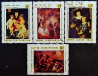 Набор почтовых марок (4 шт.). "Картины Питера Пауля Рубенса". 1978 год, Центрально-Африканская Республика.