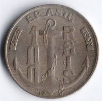 Монета 100 рейсов. 1938 год, Бразилия.
