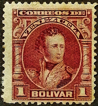Марка почтовая (1 b.). "Антонио Хосе де Сукре". 1904 год, Венесуэла.