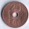 Монета 25 сентимо. 1938 год, Испания.