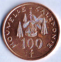 Монета 100 франков. 2003 год, Новая Каледония.