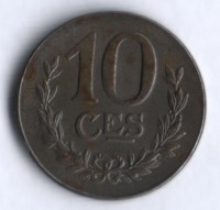 Монета 10 сантимов. 1918 год, Люксембург.