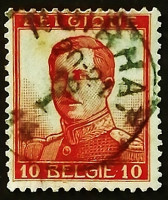 Почтовая марка. "Король Альберт I". 1913 год, Бельгия.