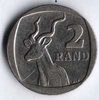 Монета 2 ранда. 2006 год, ЮАР. Afrika-Dzonga - Ningizimo Afrika.