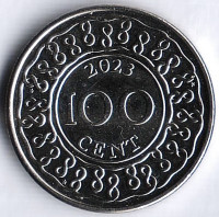 Монета 100 центов. 2023 год, Суринам.