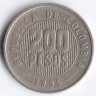Монета 200 песо. 1995 год, Колумбия.