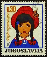 Почтовая марка. "Неделя детей". 1966 год, Югославия.