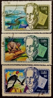 Набор почтовых марок (3 шт.). "Александр фон Гумбольдт". 1969 год, Куба.