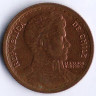 Монета 1 песо. 1954 год, Чили.